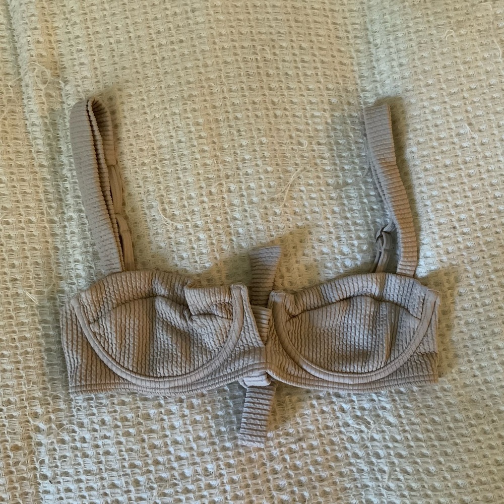 Monday Swimwear x Revolve Cala Roja Taupe Underwire Bikini Swim Top Size Small